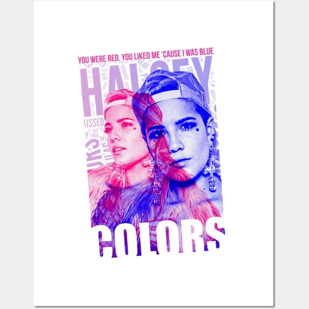 halsey red and blue Wall Art by BAJAJU